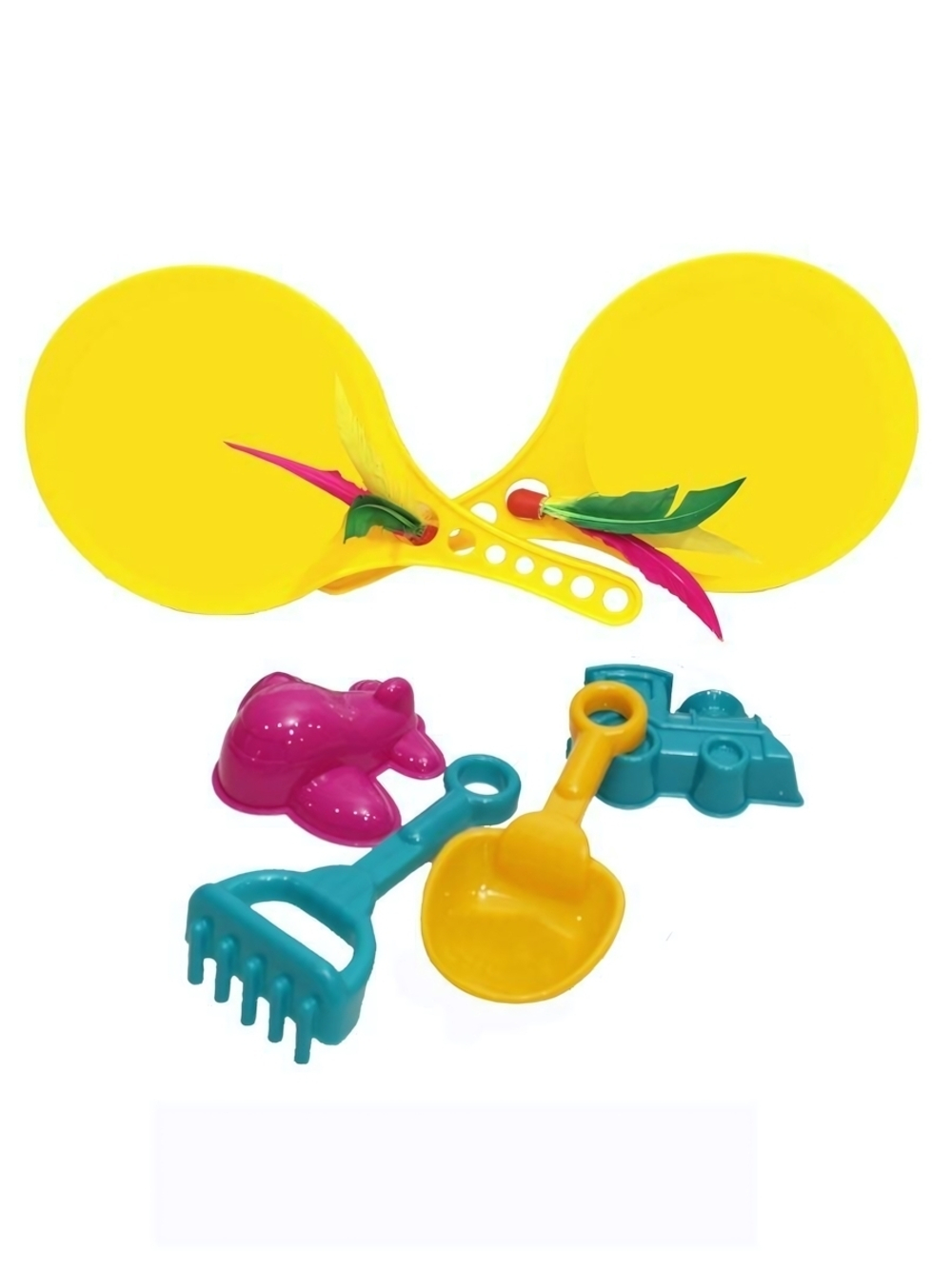 Набор для песка летний №1 батен+2формочки+совок+грабли