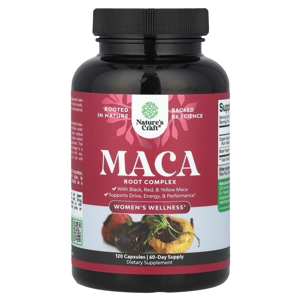 Nature's Craft, Women's Wellness, комплекс из корня маки, 120 капсул