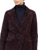 Женский бордовый кожаный жакет