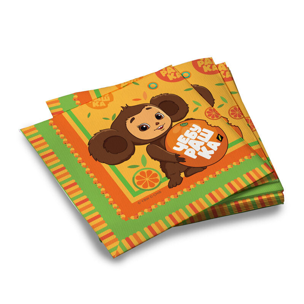 Салфетки "Чебурашка" 20 шт,  33*33 см