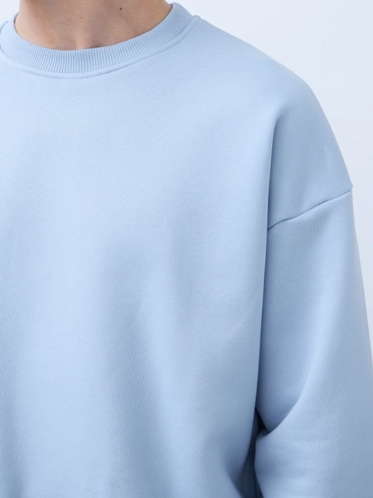 Свитшот оверсайз с начесом (голубой)