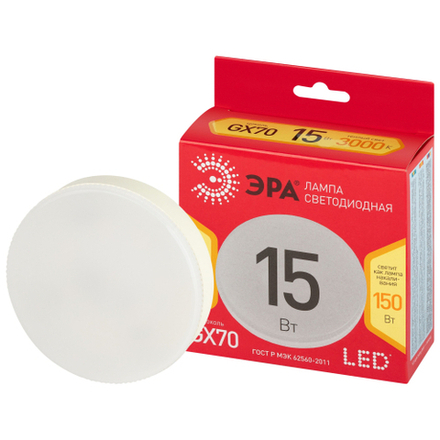 Лампа светодиодная ЭРА RED LINE LED GX-15W-830-GX70 R 15Вт таблетка теплый свет GX70