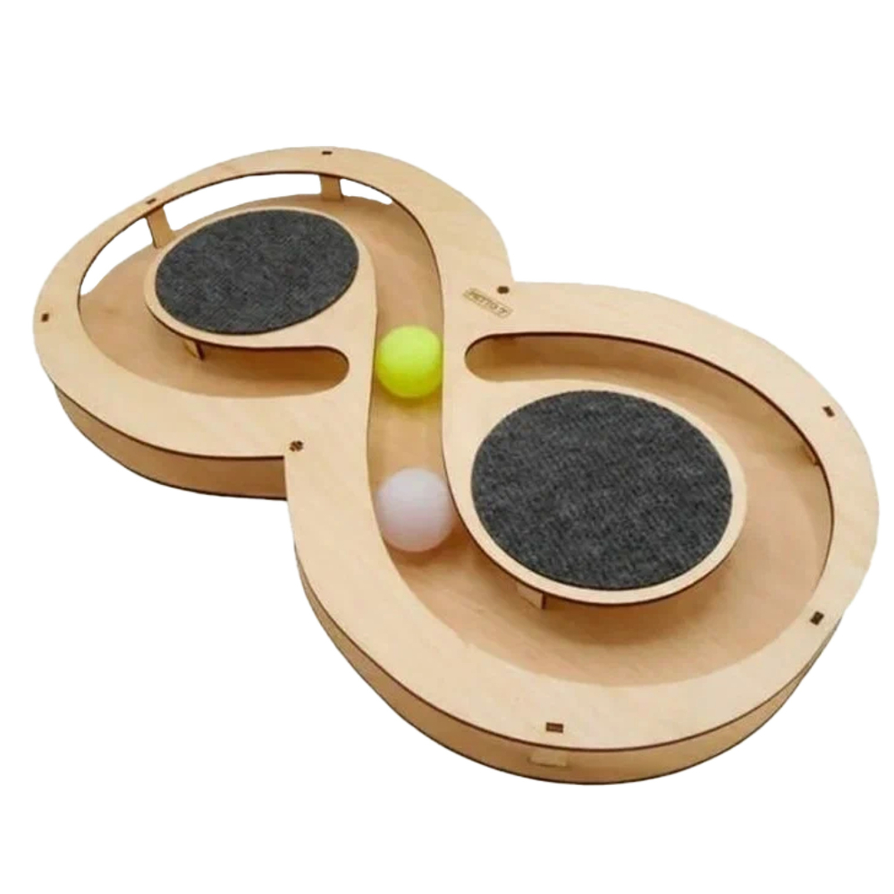 ECOPET Игрушка для кошек с когтеточкой "Восьмерка с шариками", 56*50*3,6 см