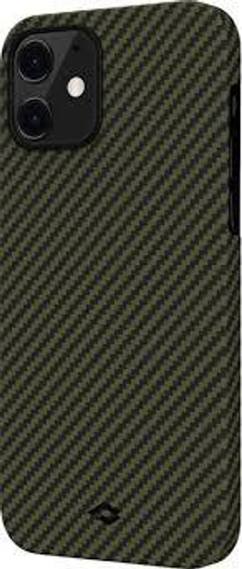 Чехол Pitaka MagEZ Case для iPhone 12 mini 5.4", черно-зеленый, кевлар (арамид) KI1205