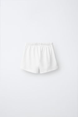 ZARA ШОРТЫ С ПРИНТОМ «ФРАНЦИЯ», БЕЛЫЙ