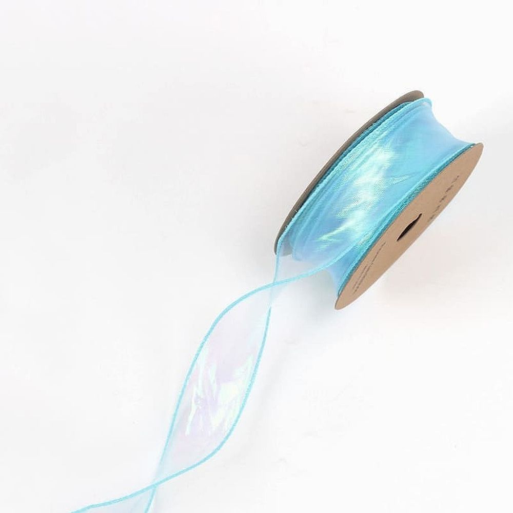 Лента &quot;Перелив цвета&quot; 4см*10ярд НЕБЕСНЫЙ