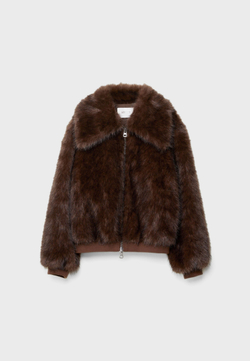 STRADIVARIUS Шуба из искусственного меха, коричневый