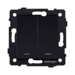 Выключатель 2-клавишный проходной 10А/250В с LED подсветкой, черный Kollinger REA-S-010BK для Aspekt, Eleganz, Reflex