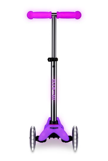 Самокат Mini Micro Deluxe Glow (светящийся) LED морозный розовый