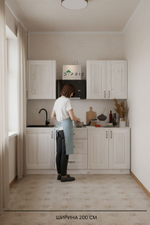 Кухонный модуль 96х35х75, Стокгольм Светлый, навесной угловой, массив сосны, белый, Dipriz