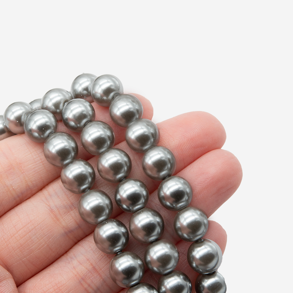 Хрустальный жемчуг, оттенок "Пепельная дымка", шар 8мм