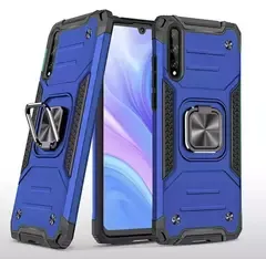 Противоударный чехол Strong Armour Case с кольцом для Xiaomi Poco F3, Mi 11i (Синий)