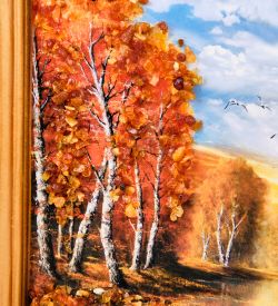 AMB-74/32 Картина «Красота природы» (с янтарной крошкой) дер.краш.рамка 12х15