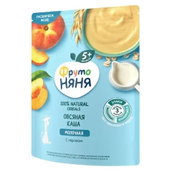 Каша овсяная детская ФрутоНяня с 5 месяцев, с персиком , молочная, сухая, 200 г