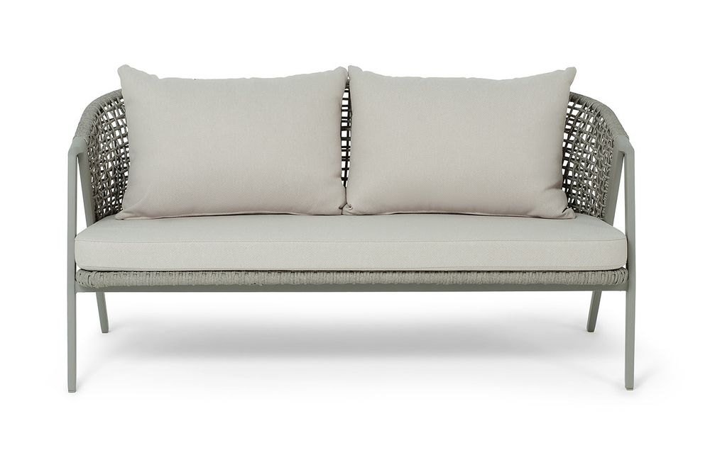 "Амстердам" диван из искусственного ротанга двухместный, цвет серый