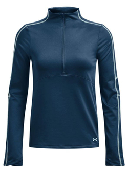 Женская теннисная футболкаUnder Armour Train Cold Weather 1/2 Zip - Turquoise