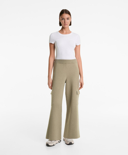 OYSHO Трикотажные брюки-карго, светлый хаки