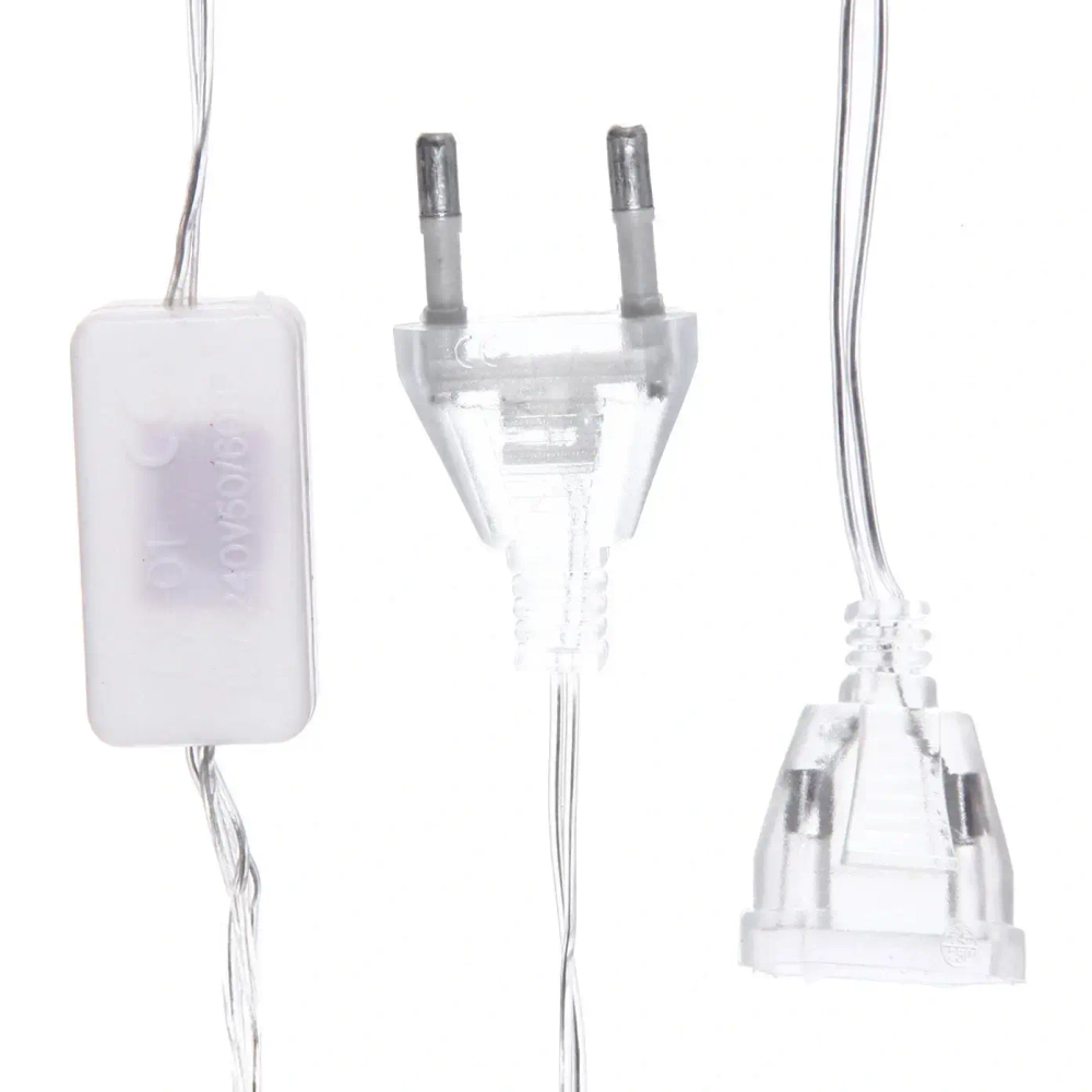 Гирлянда для дома 4,0 м 20 ламп LED с насадками ЛЬДИНКА, прозрач.пров., авторежим.,IP-20 RG/RB (возможность соединения)