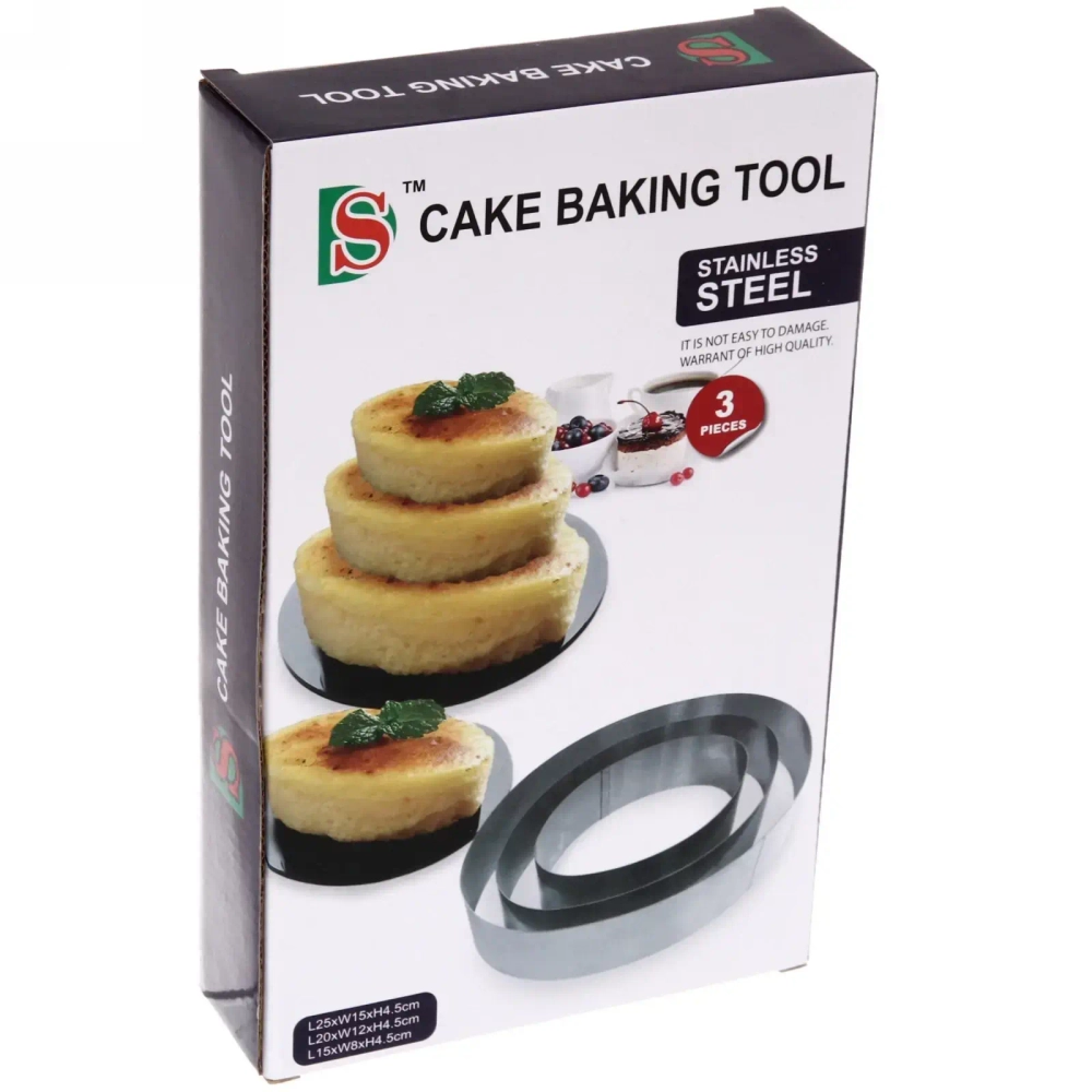 Форма для выпечки в наборе 3шт «Овал» (25*15*4,5см, 20*12*4,5см, 15*8*4,5см)