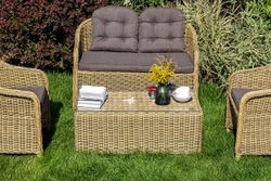 "Равенна" лаунж-зона из искусственного ротанга, цвет соломенный