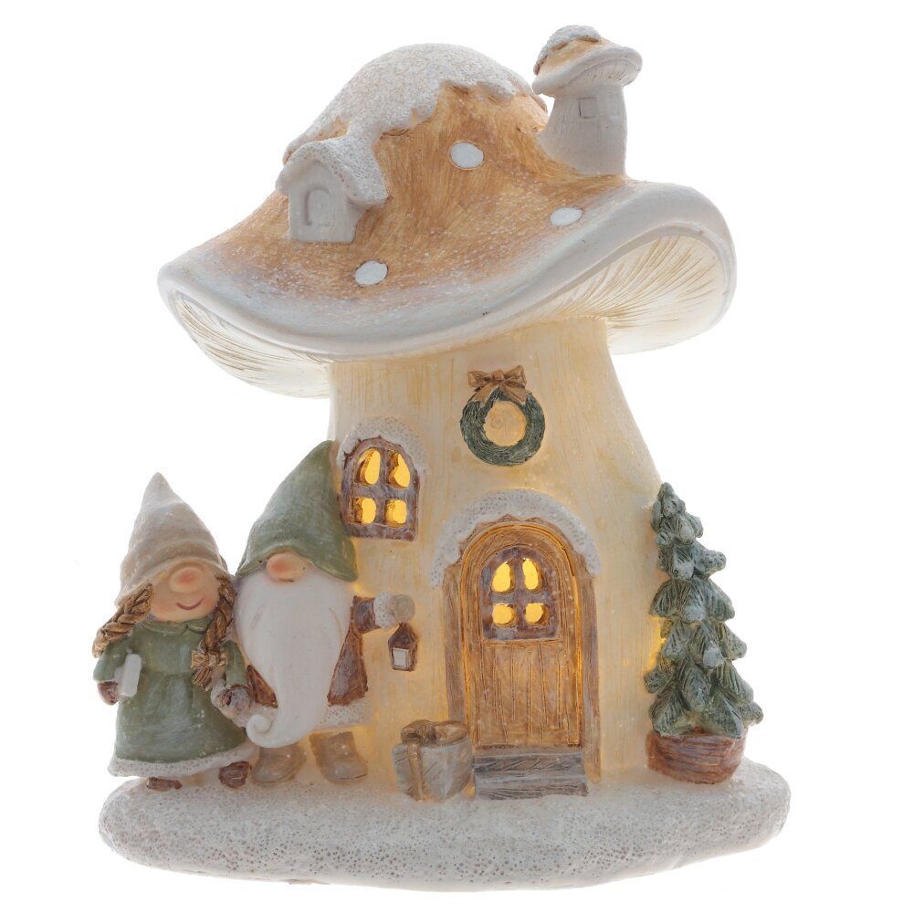 GAEM Фигурка декоративная с подсветкой "Домик и гномы", L13 W10 H15 см