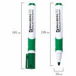 Маркеры стираемые для белой доски НАБОР 4 ЦВЕТА, BRAUBERG "SOFT", 5 мм, резиновая вставка, 151252