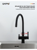 Смеситель для кухни с подключением к фильтру Gappo G4395-36