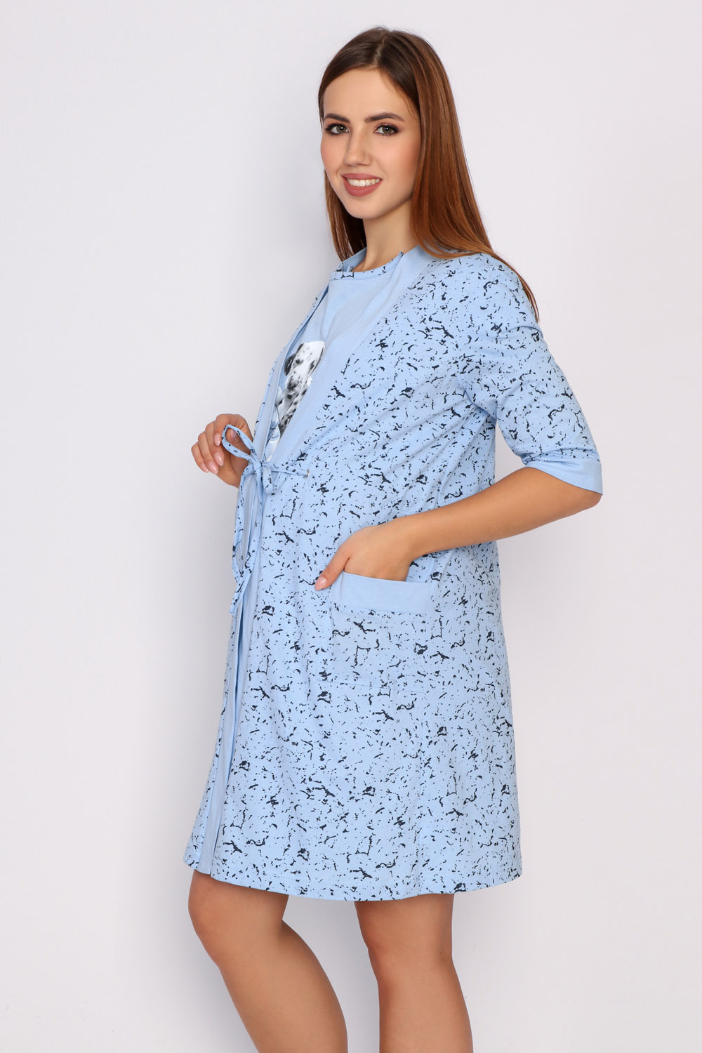 Пижама женская сорочка+халат КЖ 0237