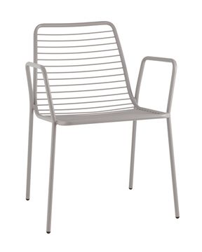 Стул с подлокотниками Дели металл серый