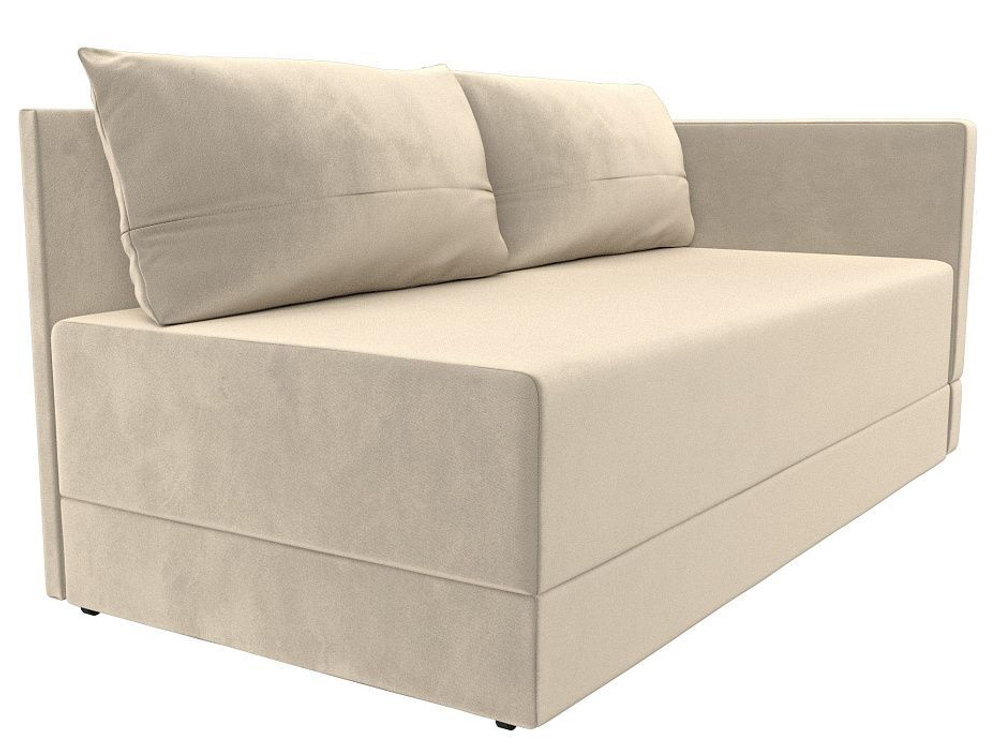 Кушетка Никас правая, Бежевый, Микровельвет, 118400