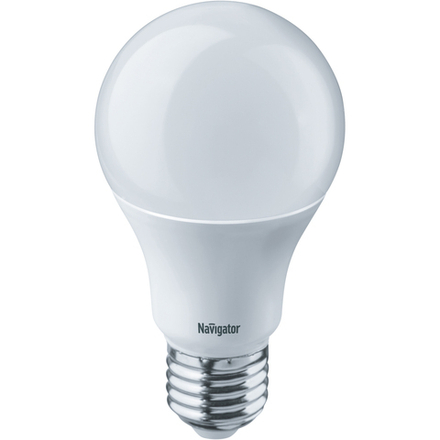 Лампа светодиодная LED Navigator Груша, E27, A60, 12 Вт, 4000 K, холодный свет