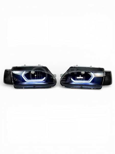 Фары ВАЗ 2113, 2114, 2115 передние в стиле AUDI White Crystal, тонированные поворотники