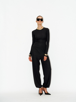 Лонгслив kyle ribbed black