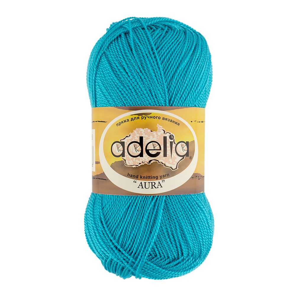 Пряжа Adelia Aura / уп.10 мот. по 50г, 250м, 086 яр. голубой Пряжа Adelia Aura / уп.10 мот. по 50г, 250м, 086 яр. голубой
