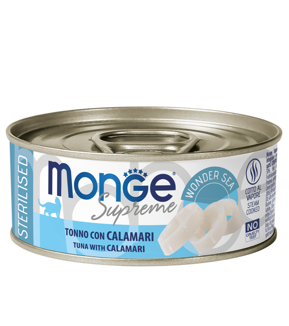 Monge Supreme Sterilized из тунца с кальмаром 80гр.