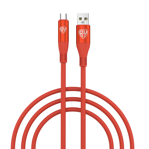 Кабель для зарядки USB(A)-Type C BY Flexi, 1 м, 3А, Быстрая зарядка QC3.0, оранжевый