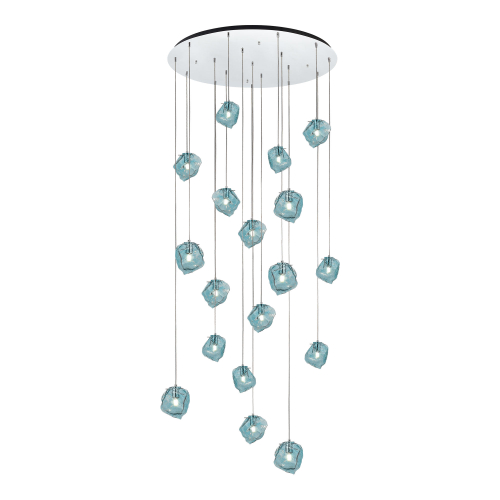 SL1175.113.18 Светильник подвесной ST-Luce Хром/Светло-голубой E14 18*40W