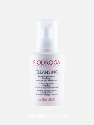 Очищающая крем-пенка для нормальной и комбинированной кожи Cleansing Foam, Biodroga, 100 мл