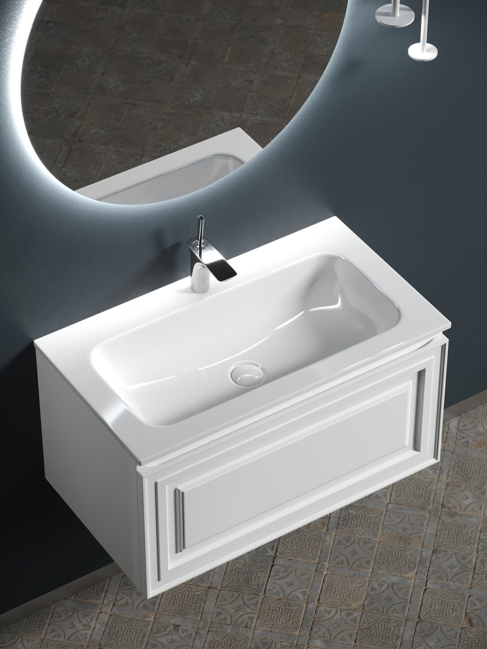 Тумба с раковиной Sancos Very 80 см VR80W bianco