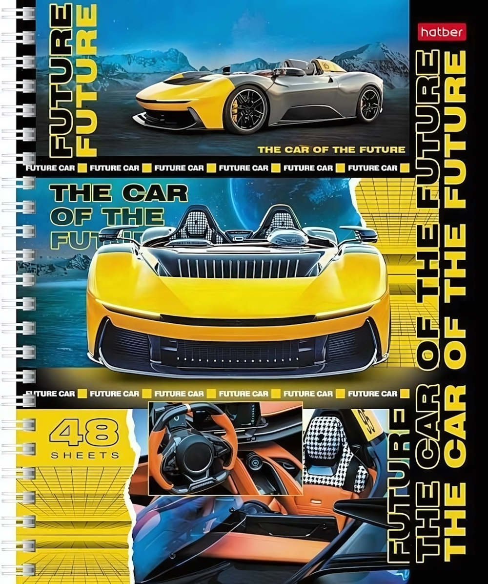 Тетрадь 48л А5ф клетка на гребне, ассорти "В мире авто" (Хатбер)