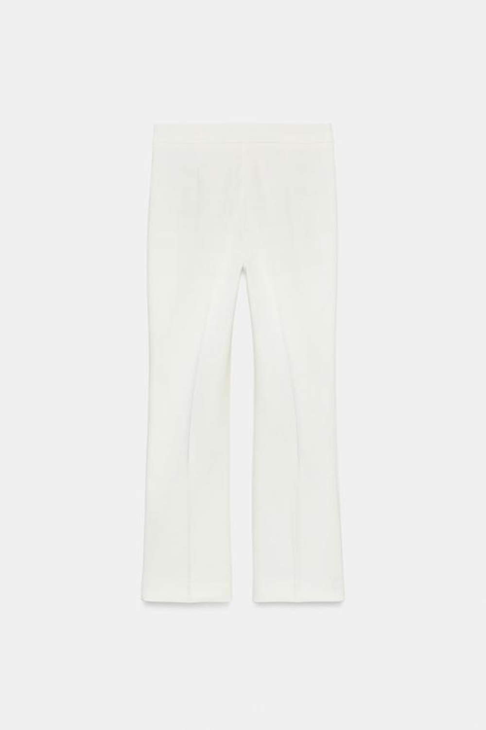 ZARA УКОРОЧЕННЫЕ БРЮКИ MINI FLARE, БЕЛЫЙ