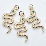 Подвеска Змея, цвет золото, фианиты, размер 30*12 мм, цена за 1 шт