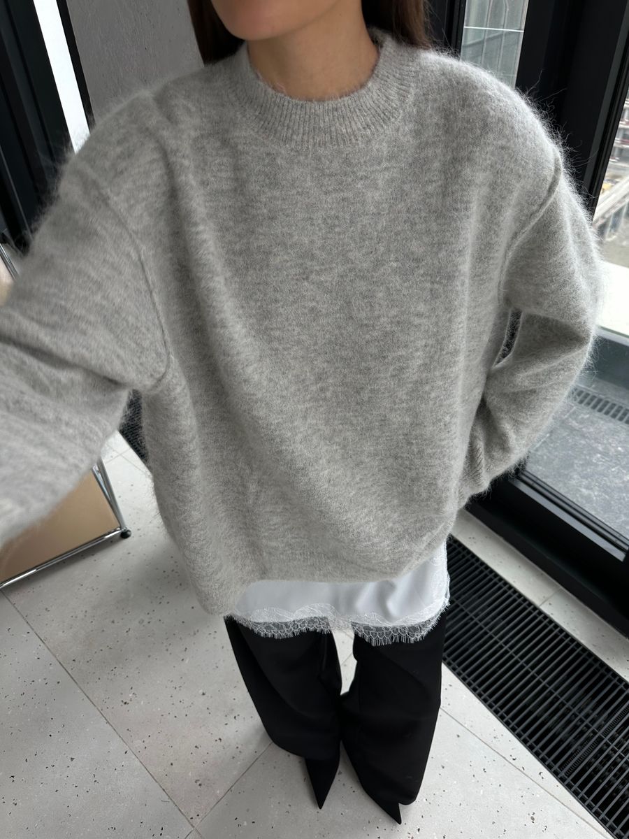 Джемпер альпака светло-серый