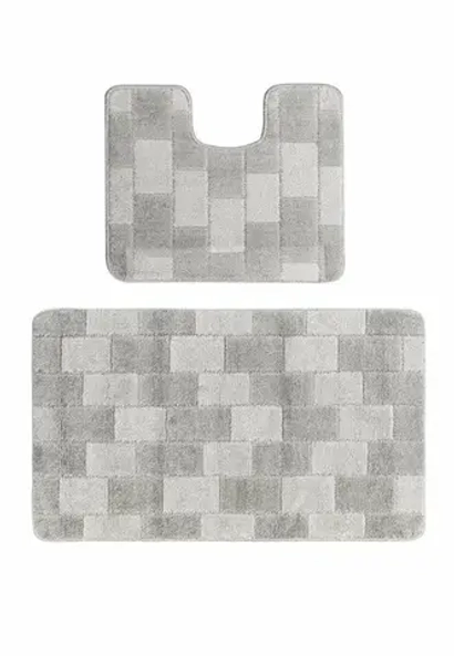 Комплект ковриков для ванной Confetti Bath Maximus Bornova 2504 Platinum BQ (60*100; 50*60)