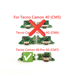 Tecno Camon 40 Pro 5G (CM7) - Нижняя плата зарядки (субплата) с разъемом зарядки (Type-C) + микрофон (быстрая зарядка)