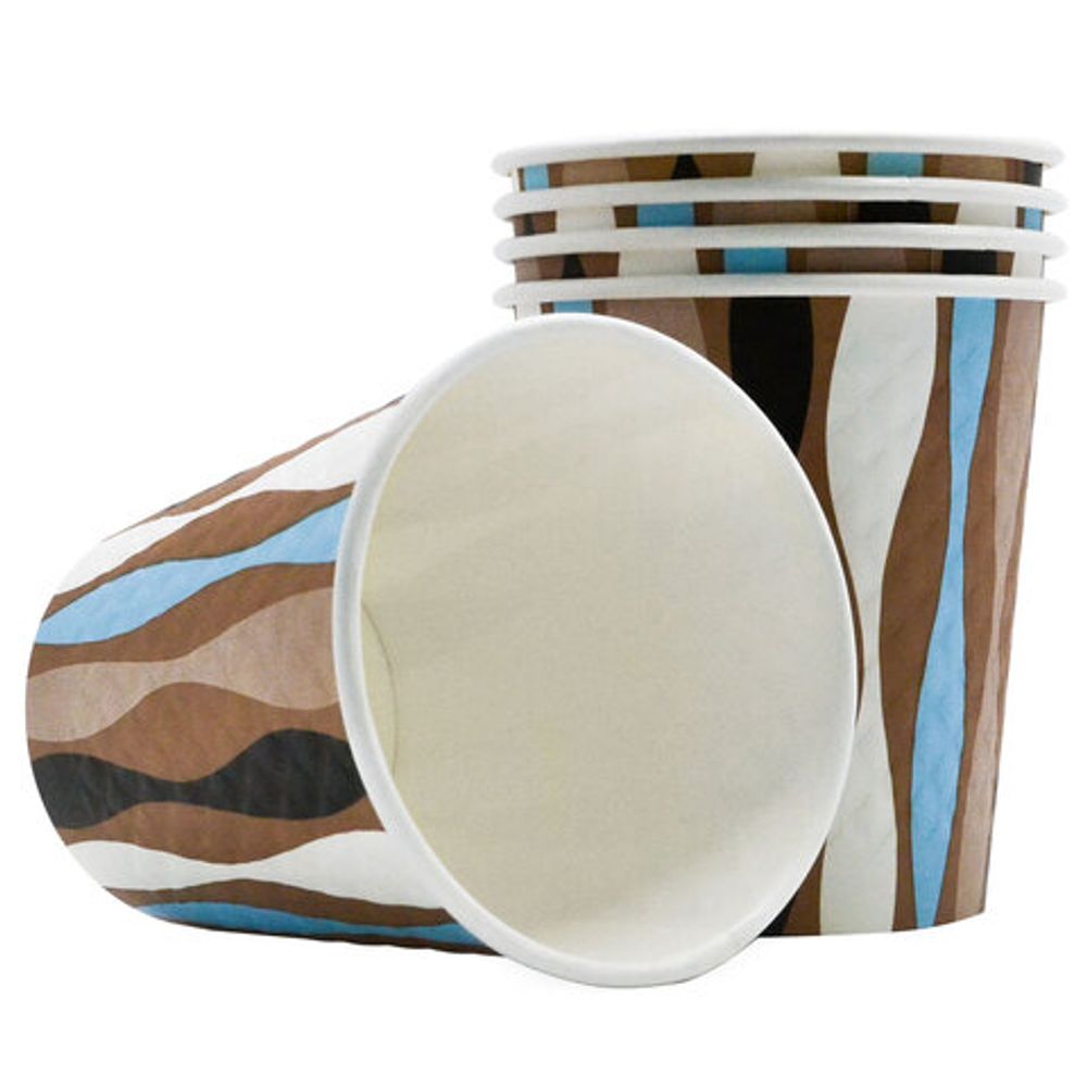 Стакан одноразовый бумажный 250/280 мл, диаметр 80 мм, конгрев/печать, "Волна", КОМПЛЕКТ 50 шт., WELDAY (ВЭЛДЭЙ), 702698