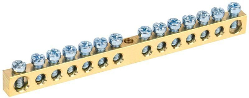 Шина PE, N "земля-ноль" 6х9 мм 6 групп 1 изолятор