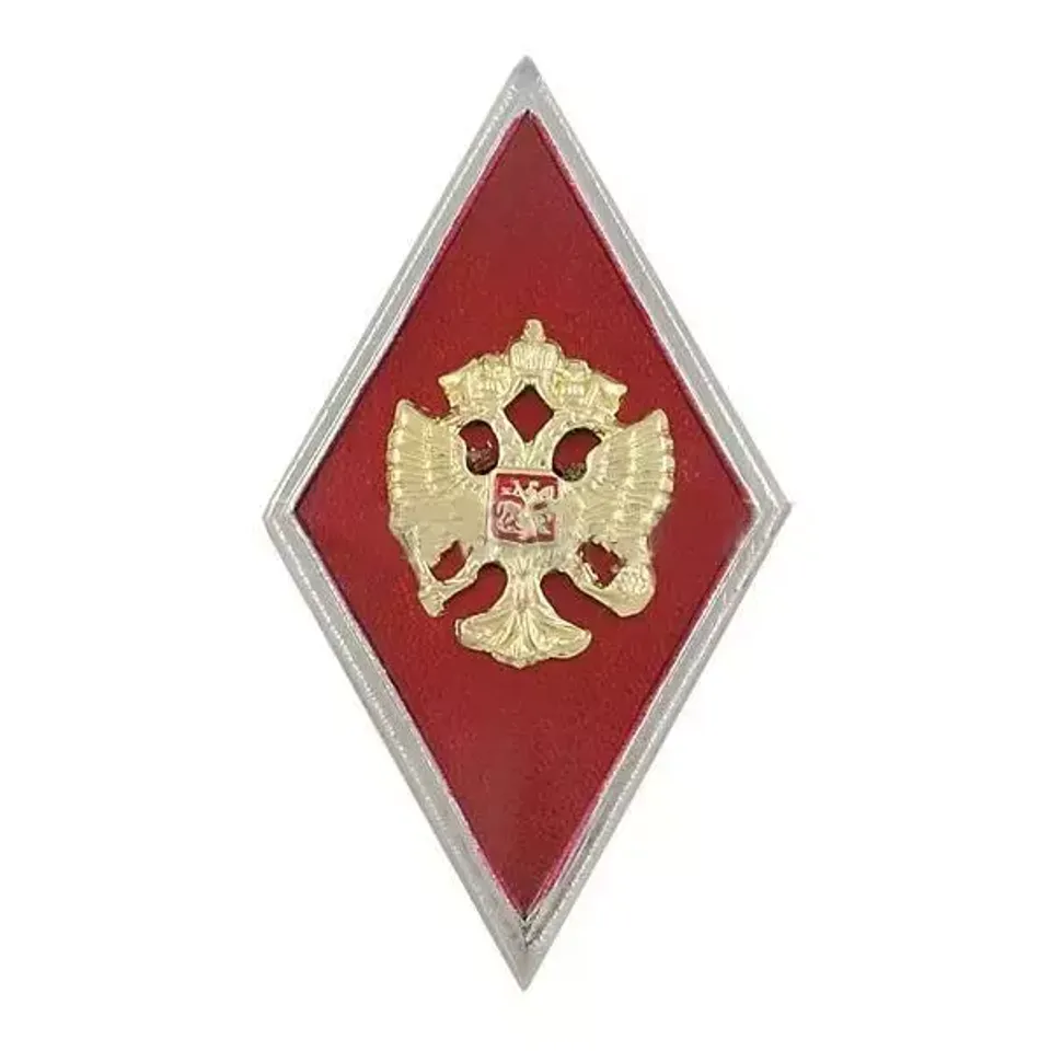 Знак Ромб Военное училище красный