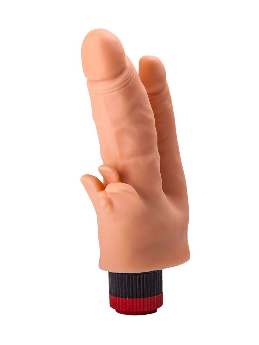 Двойной анально-вагинальный гелевый вибратор - 17 см. (Цвет: телесный)