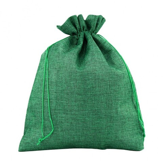 Мешочек подарочный из льна искусственного зелёный, 26*32 см